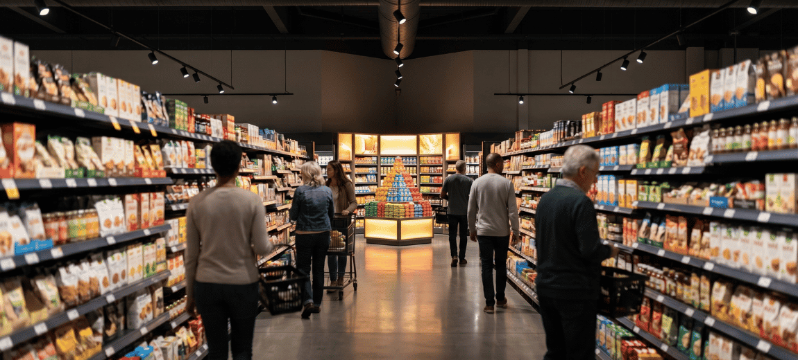 Aimant commercial en fond de rayon